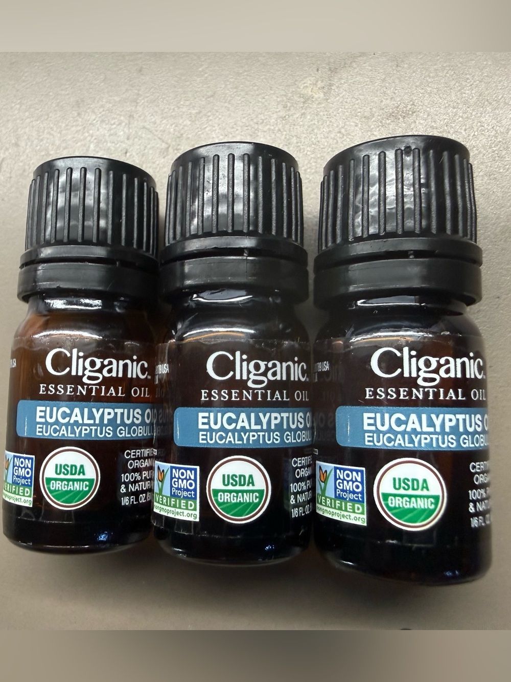 New Sealed 3X Cliganic Essential Oil Eucalyptus Globulus Oil Certified Organic